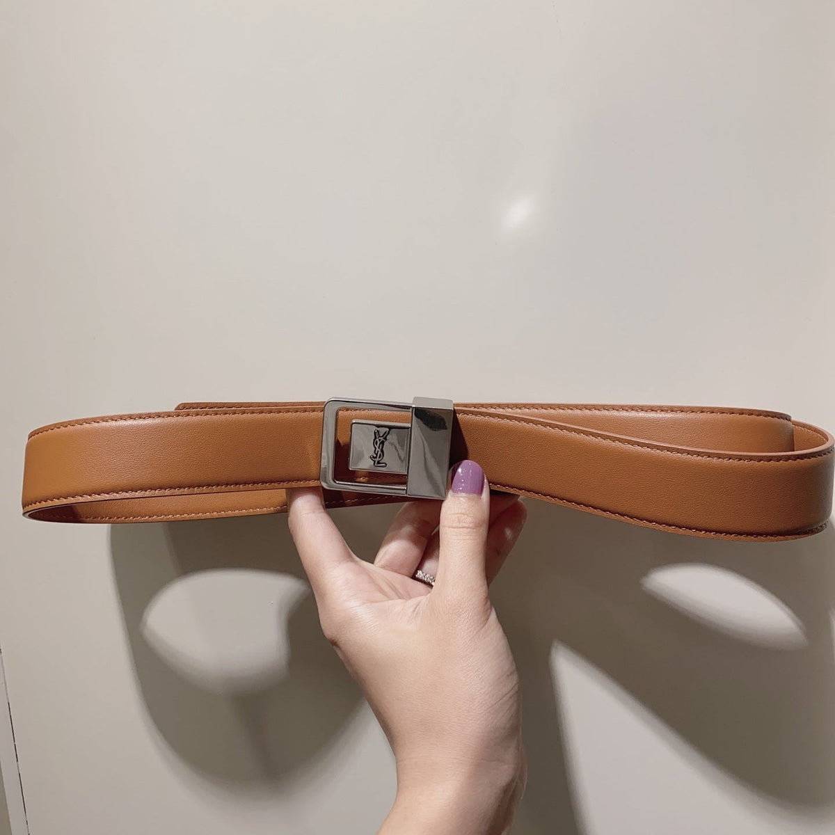 YSL 25S BELT 30 MM IN BROWN CALFSKIN 520625 mysite