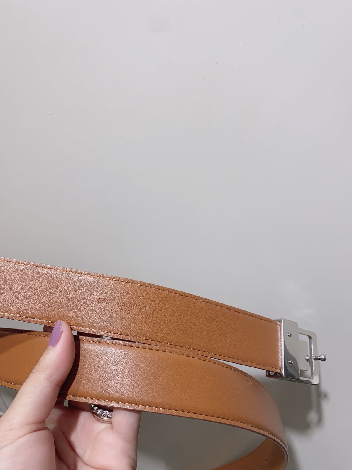 YSL 25S BELT 30 MM IN BROWN CALFSKIN 520625 mysite
