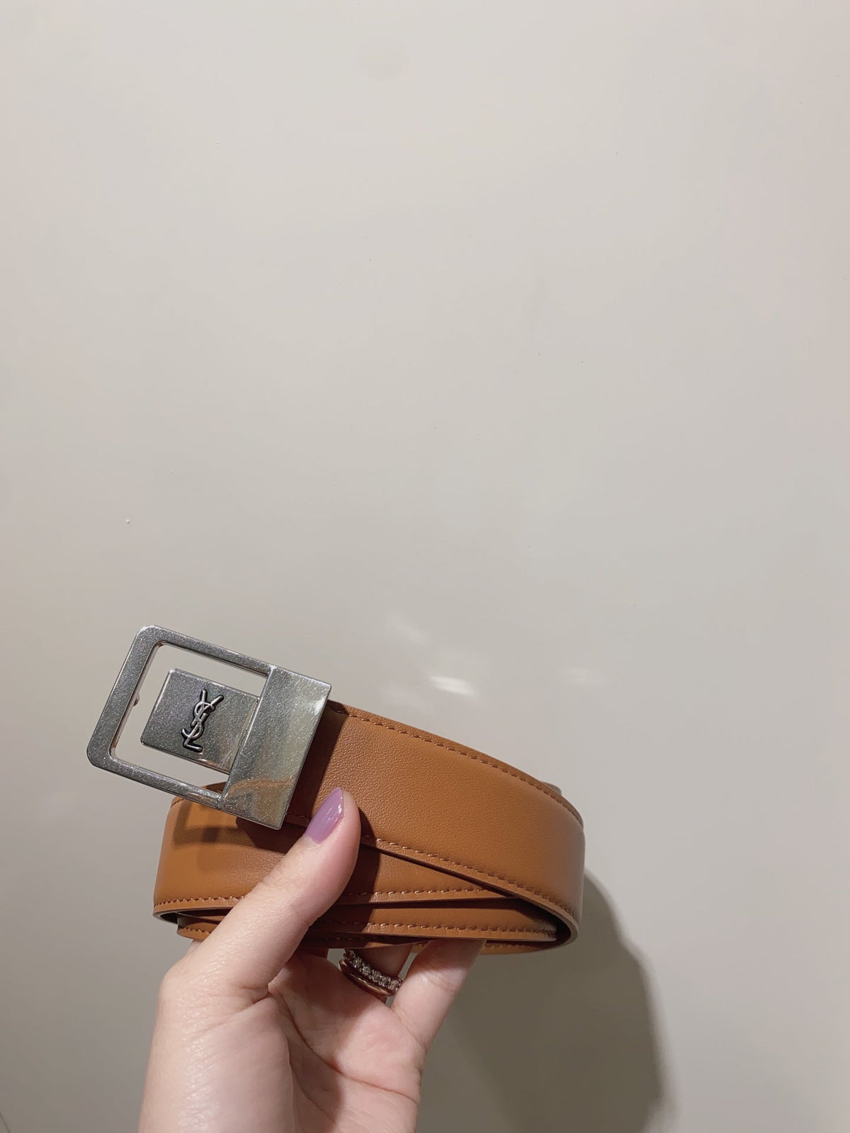 YSL 25S BELT 30 MM IN BROWN CALFSKIN 520625 mysite