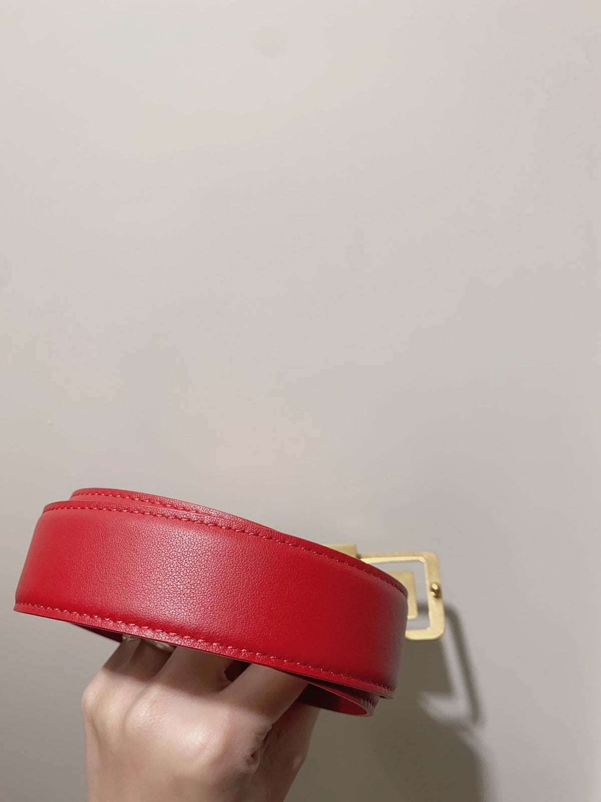 YSL 25S BELT 30 MM IN RED CALFSKIN 520628 mysite