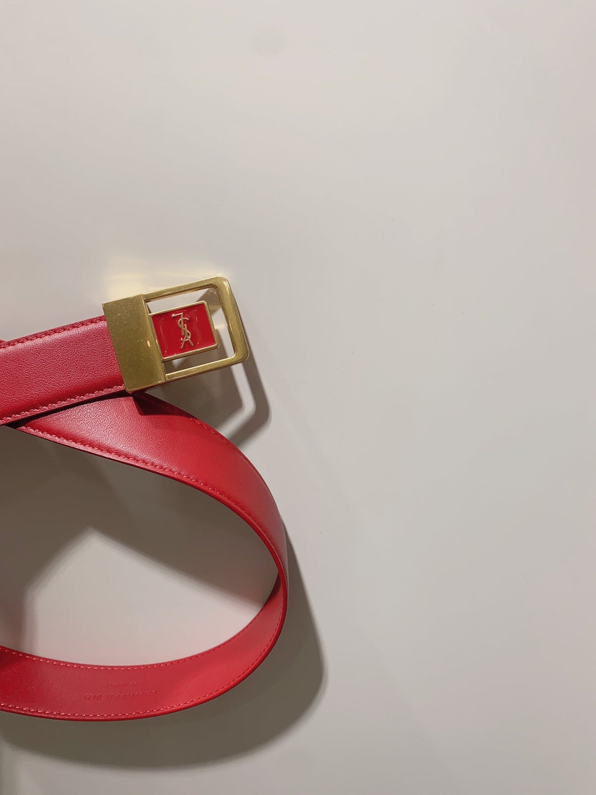 YSL 25S BELT 30 MM IN RED CALFSKIN 520628 mysite