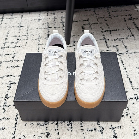 CHANEL 26S QUILTED SNEAKERS IN WHITE SUEDE mysite