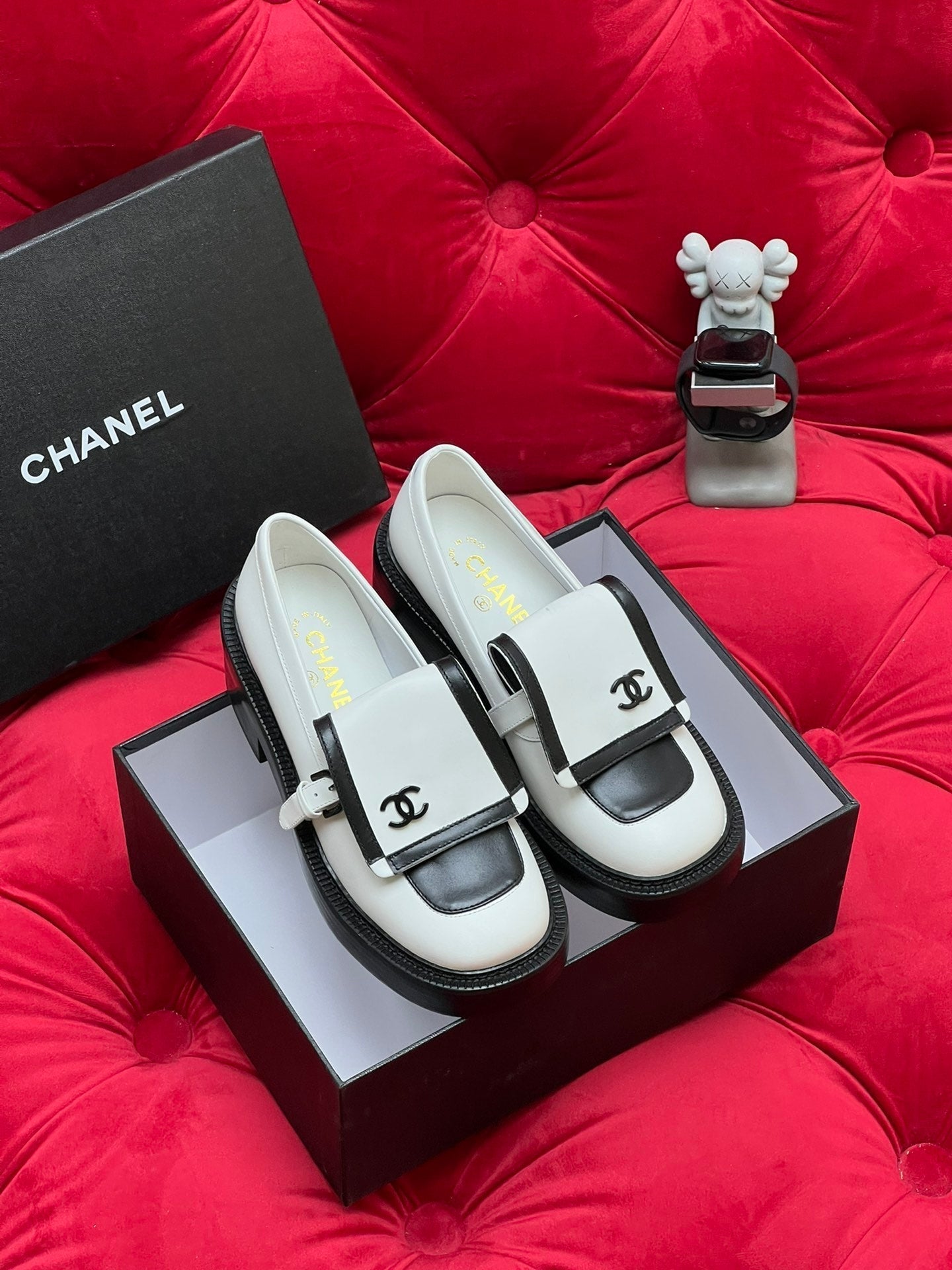 CC MOCCASIN LOAFER IN WHITE MIX BLACK LAMBSKIN mysite