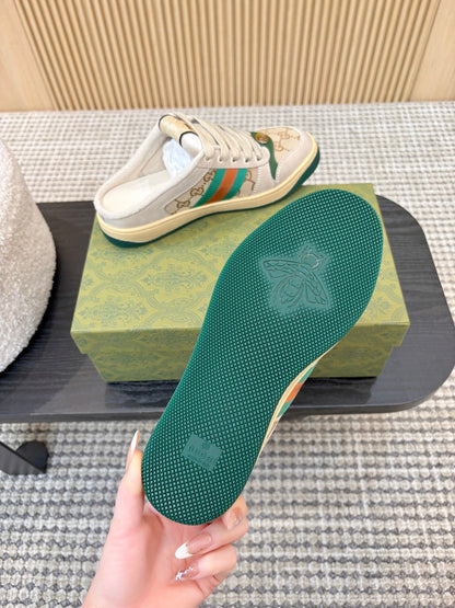 26S BACKLESS SNEAKERS IN BEIGE CANVAS AND LEATHER mysite