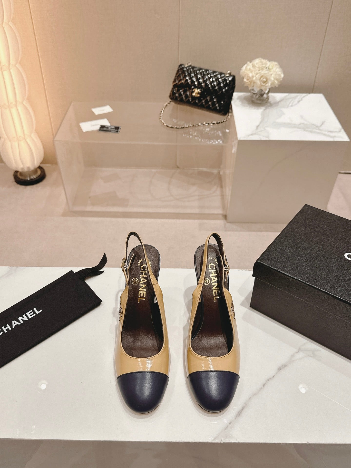 HIGH SLINGBACKS PEANUT BROWN MIX BLACK SHEEPSKIN mysite