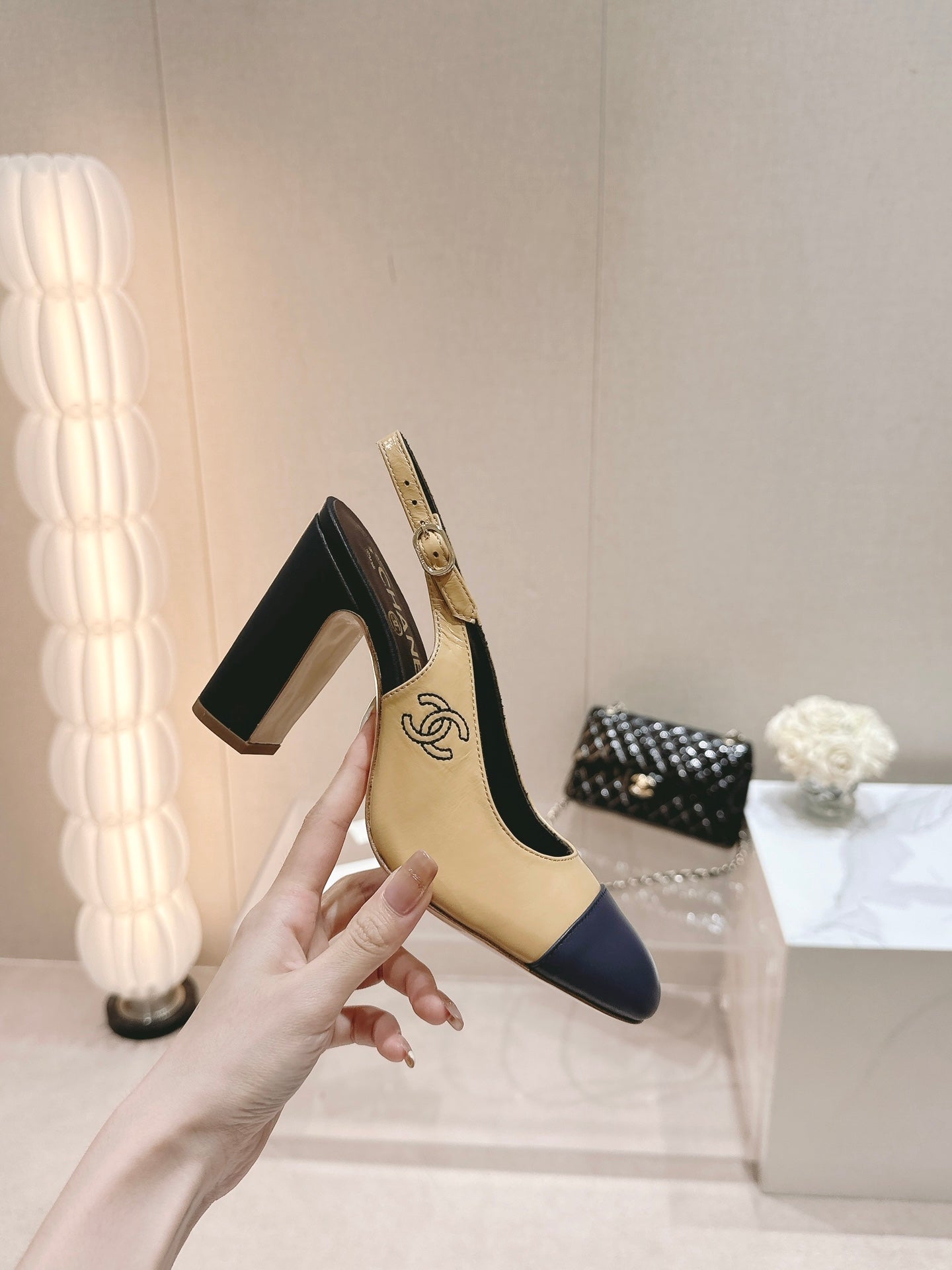 HIGH SLINGBACKS PEANUT BROWN MIX BLACK SHEEPSKIN mysite
