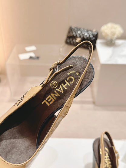 HIGH SLINGBACKS PEANUT BROWN MIX BLACK SHEEPSKIN mysite