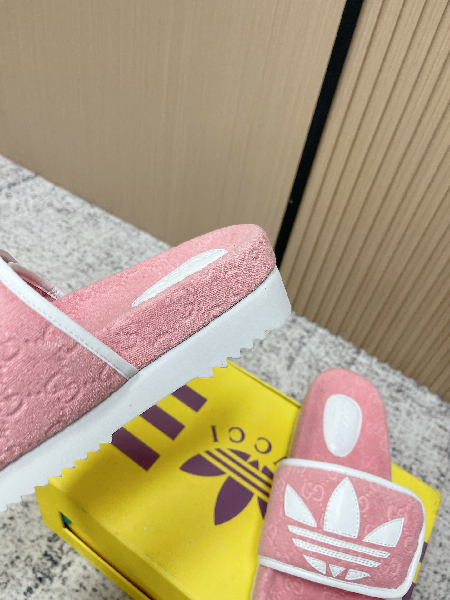 26S PLATFORM SLIDE SANDALS IN LIGHT PINK FABRIC mysite