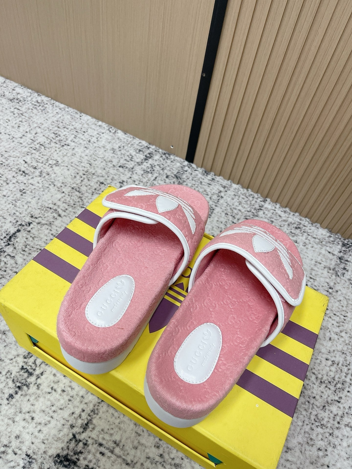 26S PLATFORM SLIDE SANDALS IN LIGHT PINK FABRIC mysite