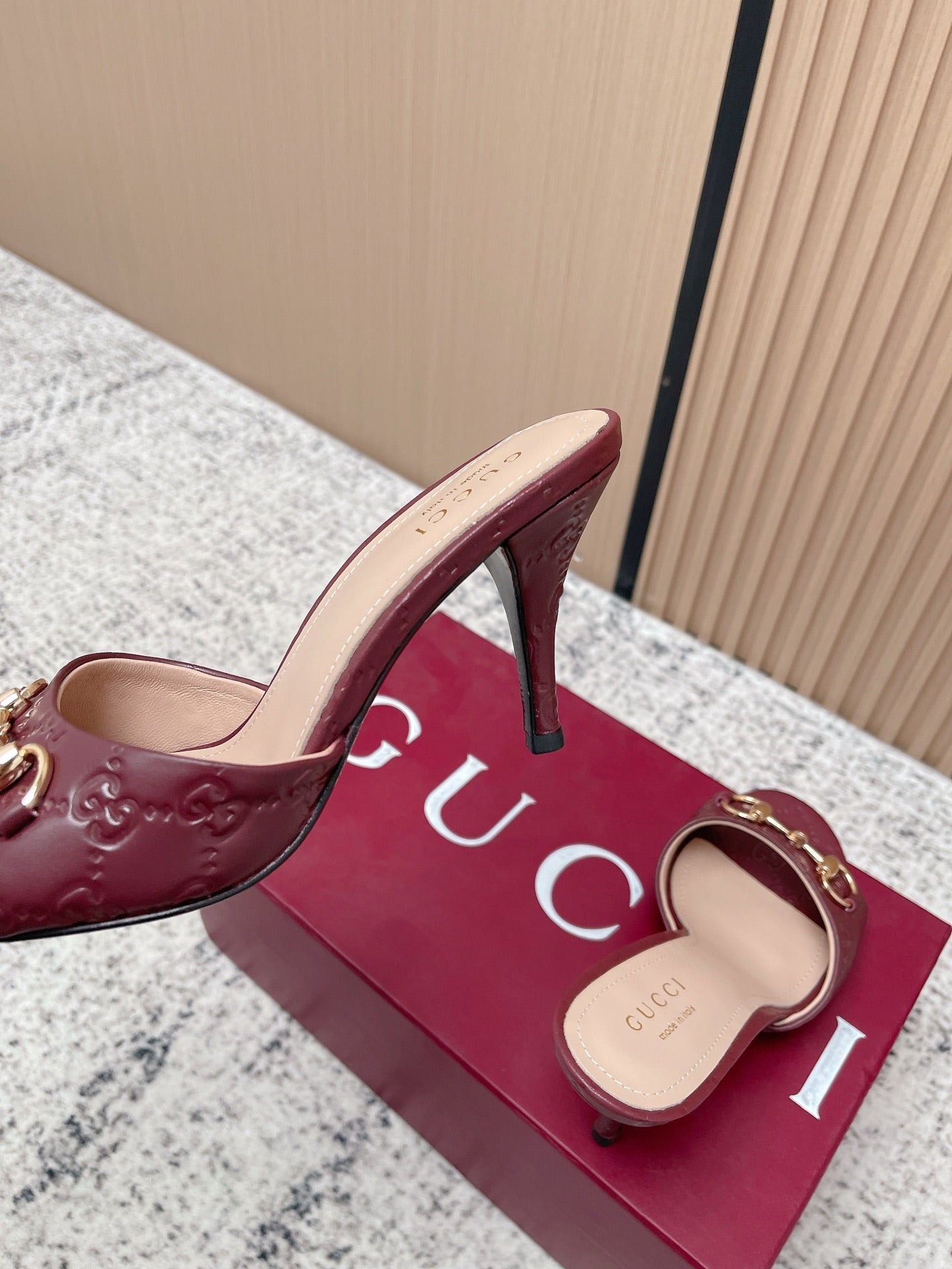 26S HIGH-HEEL SANDALS 85 MM IN DARK RED CALFSKIN mysite