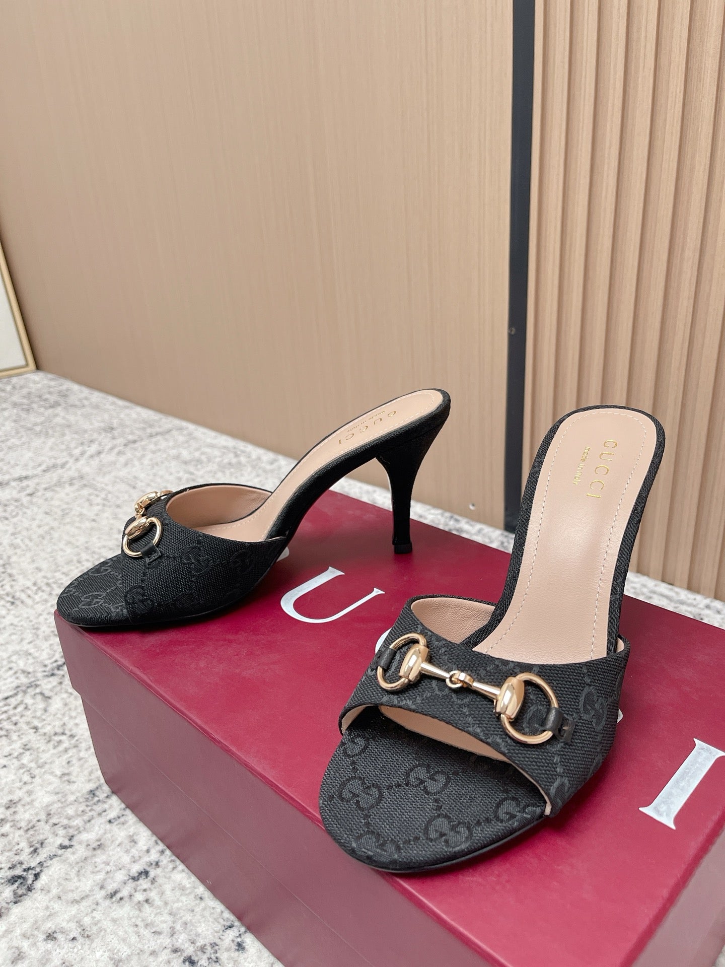 26S HIGH-HEEL SANDALS 85 MM IN BLACK CANVAS mysite