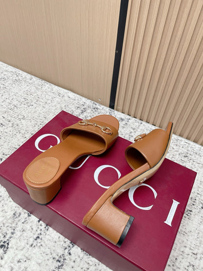 26S HORSEBIT MID-HEEL SANDALS IN BROWN CALFSKIN mysite