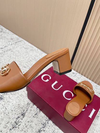 26S HORSEBIT MID-HEEL SANDALS IN BROWN CALFSKIN mysite
