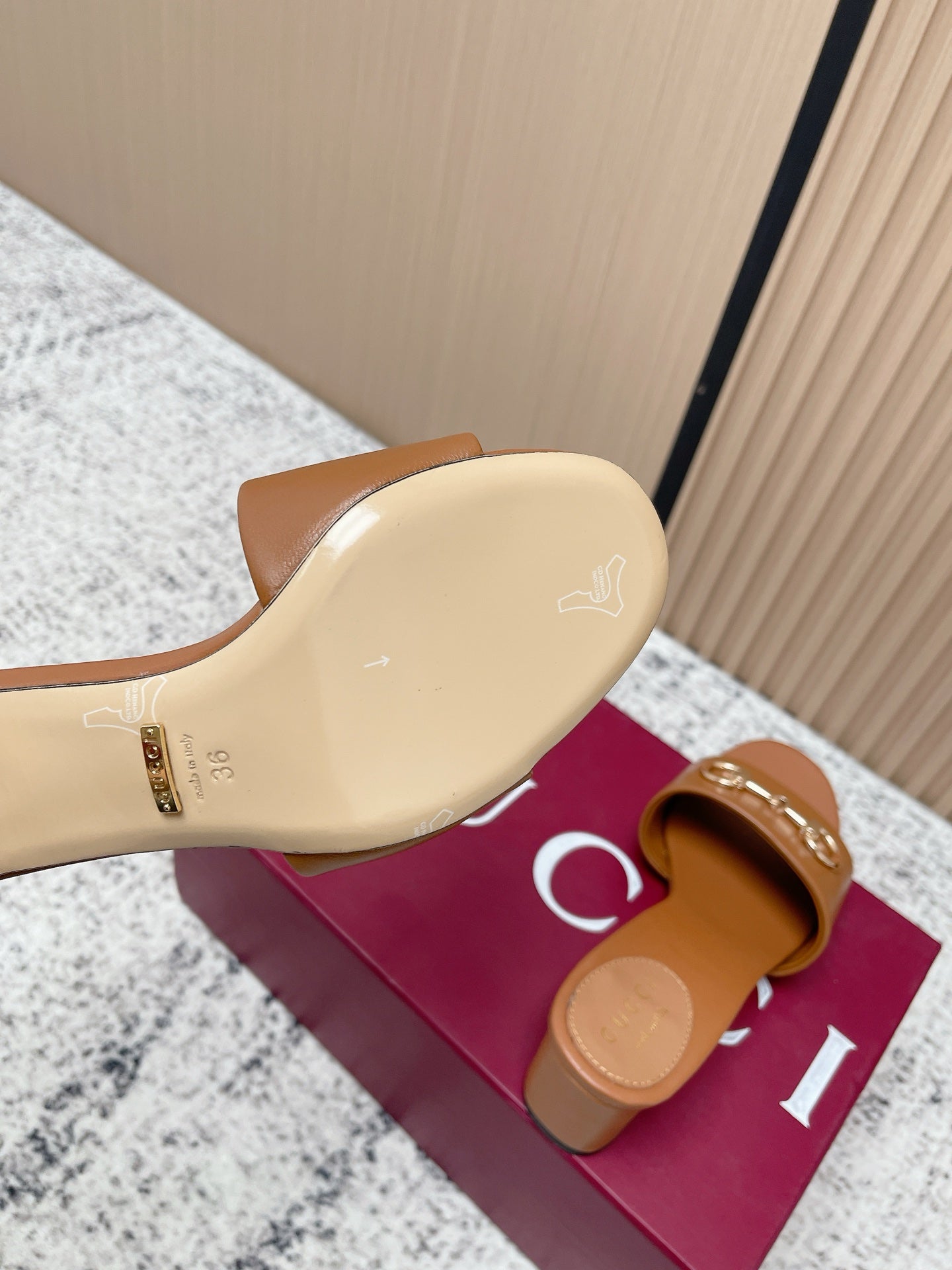 26S HORSEBIT MID-HEEL SANDALS IN BROWN CALFSKIN mysite