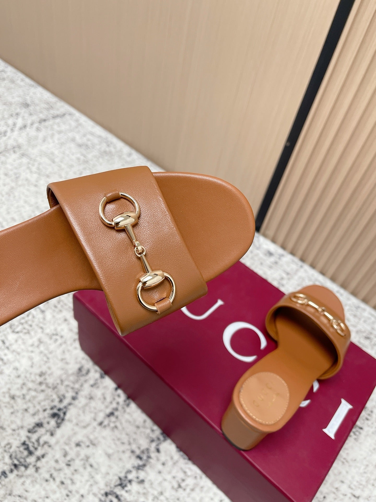 26S HORSEBIT MID-HEEL SANDALS IN BROWN CALFSKIN mysite