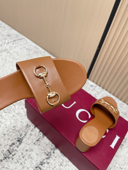 26S HORSEBIT MID-HEEL SANDALS IN BROWN CALFSKIN mysite