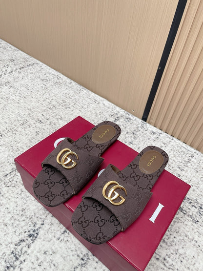 26S SLIDE SANDAL IN DARK BROWN CANVAS mysite