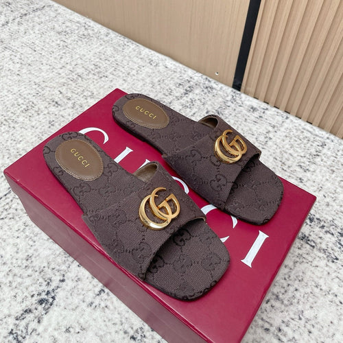 26S SLIDE SANDAL IN DARK BROWN CANVAS mysite