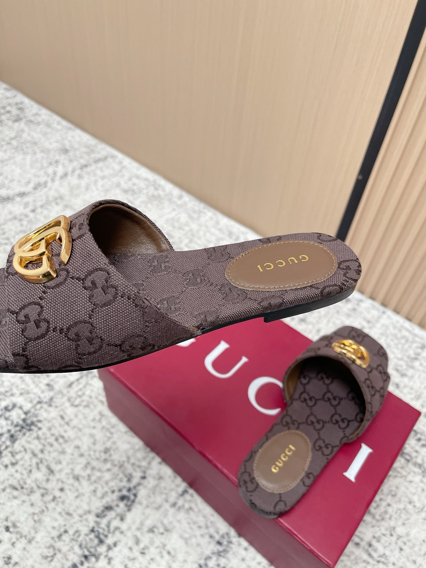 26S SLIDE SANDAL IN DARK BROWN CANVAS mysite