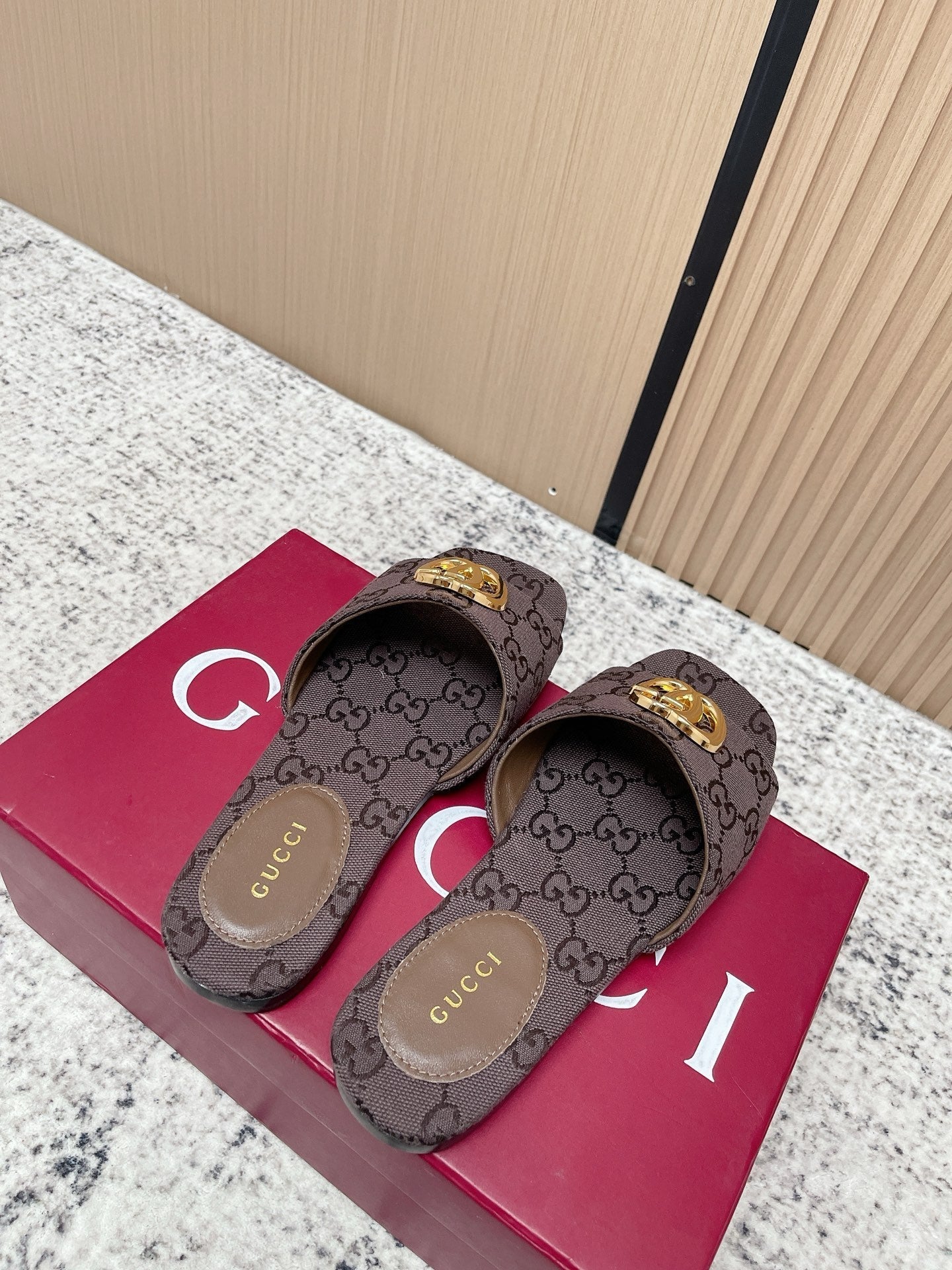 26S SLIDE SANDAL IN DARK BROWN CANVAS mysite
