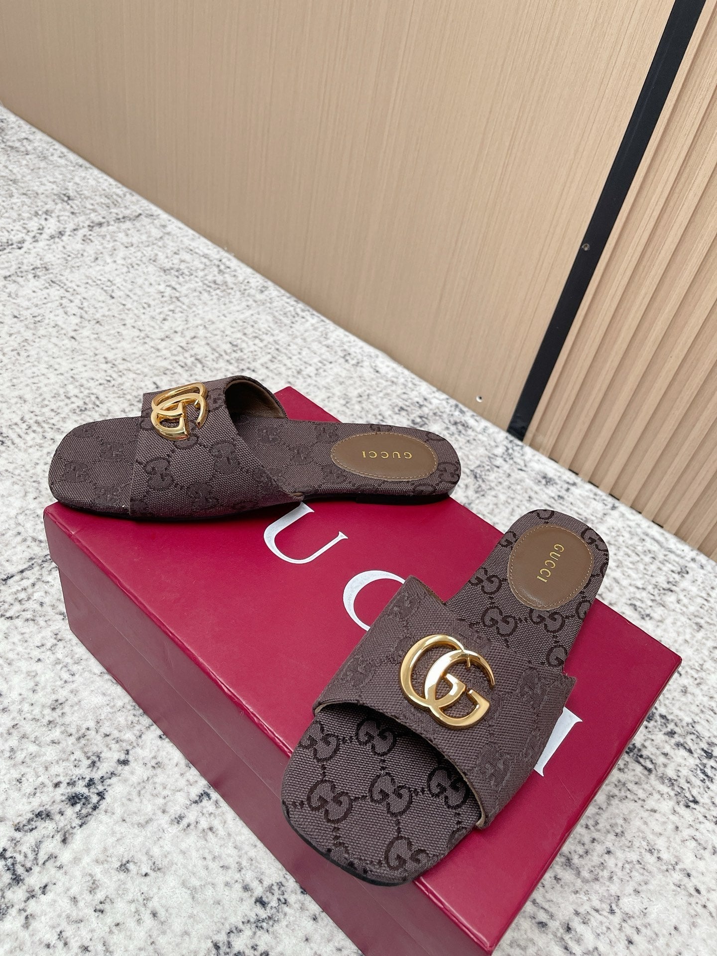 26S SLIDE SANDAL IN DARK BROWN CANVAS mysite