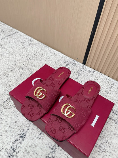 26S SLIDE SANDAL IN DARK RED CANVAS mysite