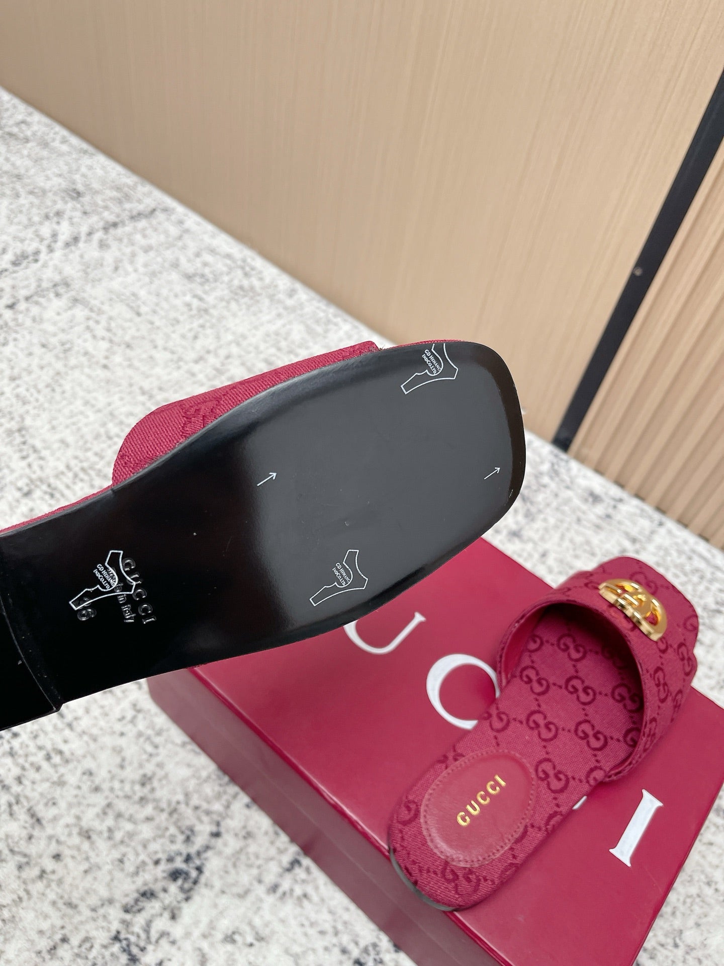 26S SLIDE SANDAL IN DARK RED CANVAS mysite
