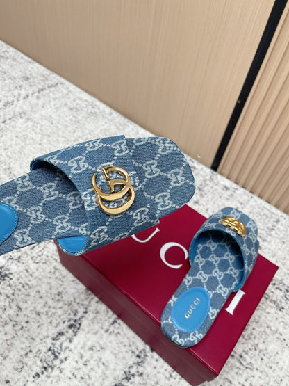26S SLIDE SANDAL IN BLUE DENIM mysite