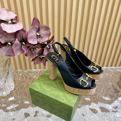 GG SANDAL WITH PLATFORM AND CLAMP BLACK LAMBSKIN mysite