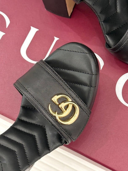 GUCCI 26S HIGH-HEELED SANDALS 120 MM IN BLACK CALFSKIN mysite