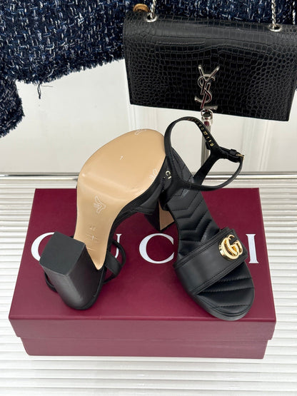GUCCI 26S HIGH-HEELED SANDALS 120 MM IN BLACK CALFSKIN mysite