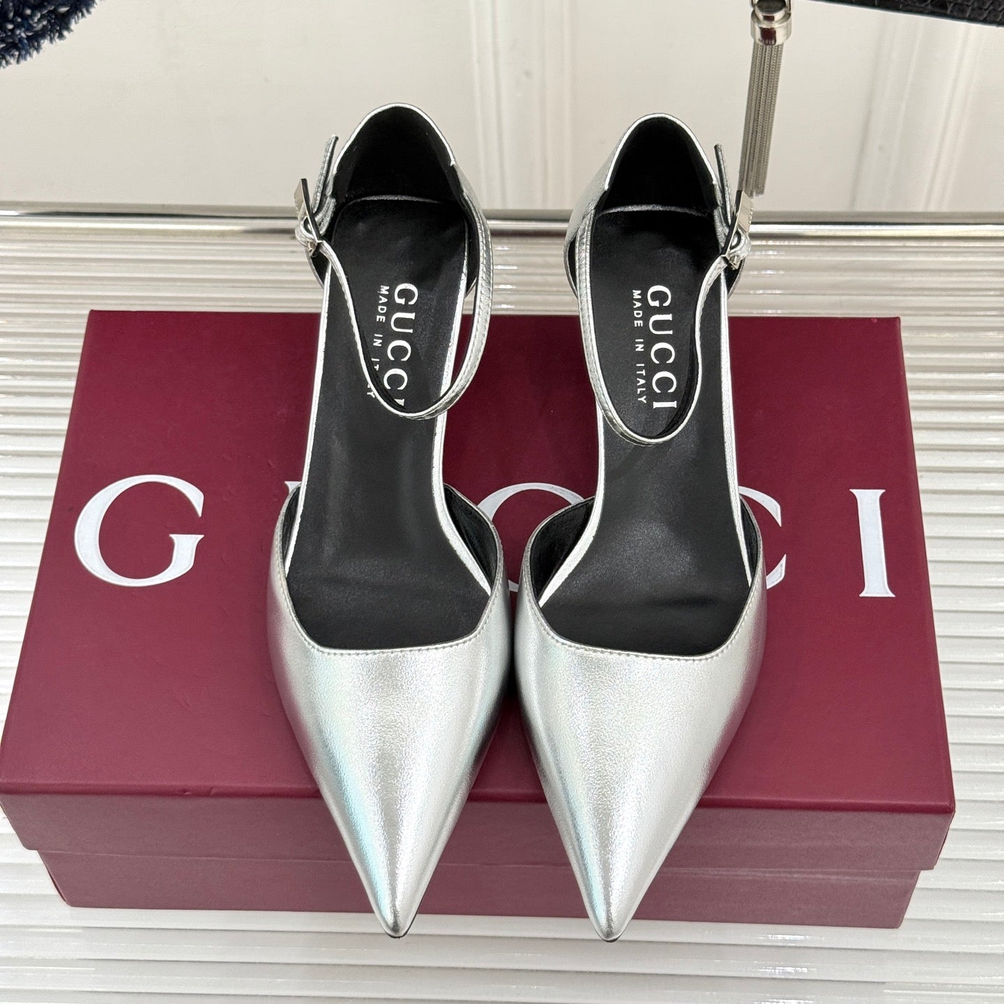26S HIGH HEELS 55 MM IN SILVER LAMBSKIN mysite