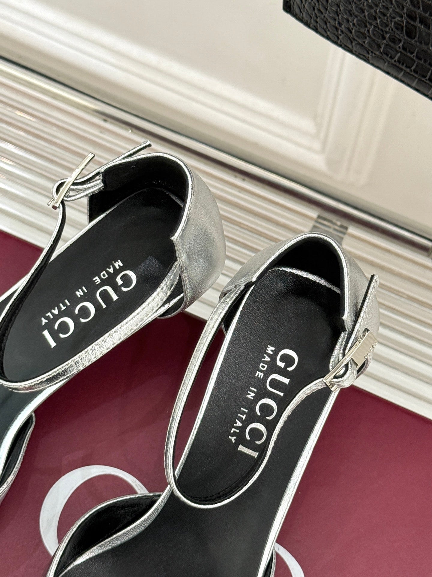 26S HIGH HEELS 55 MM IN SILVER LAMBSKIN mysite