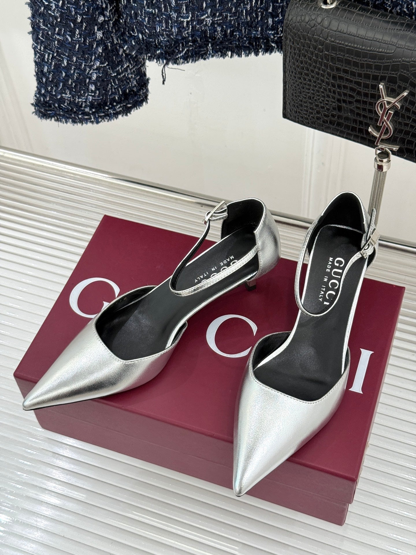 26S HIGH HEELS 55 MM IN SILVER LAMBSKIN mysite