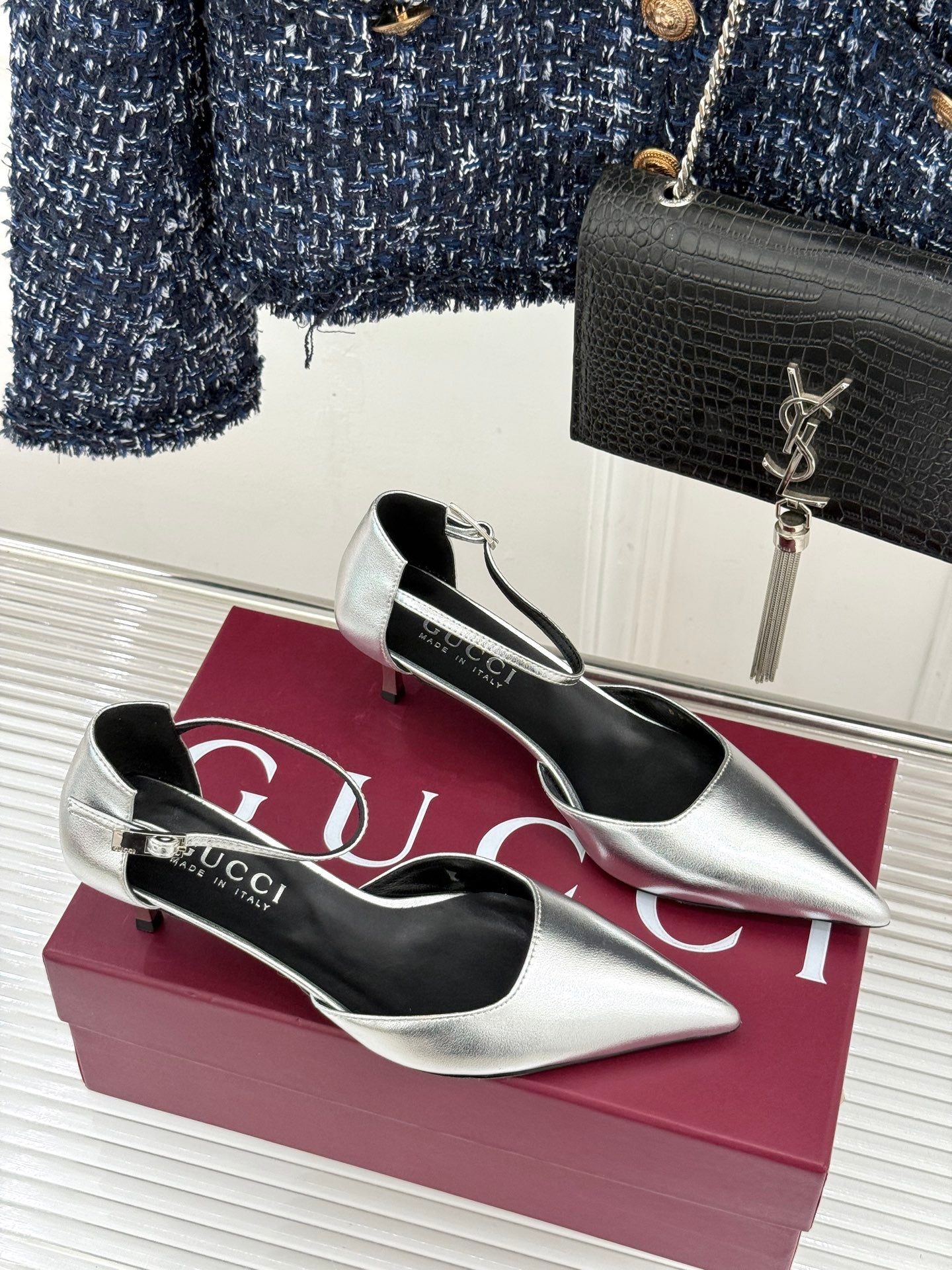 26S HIGH HEELS 55 MM IN SILVER LAMBSKIN mysite