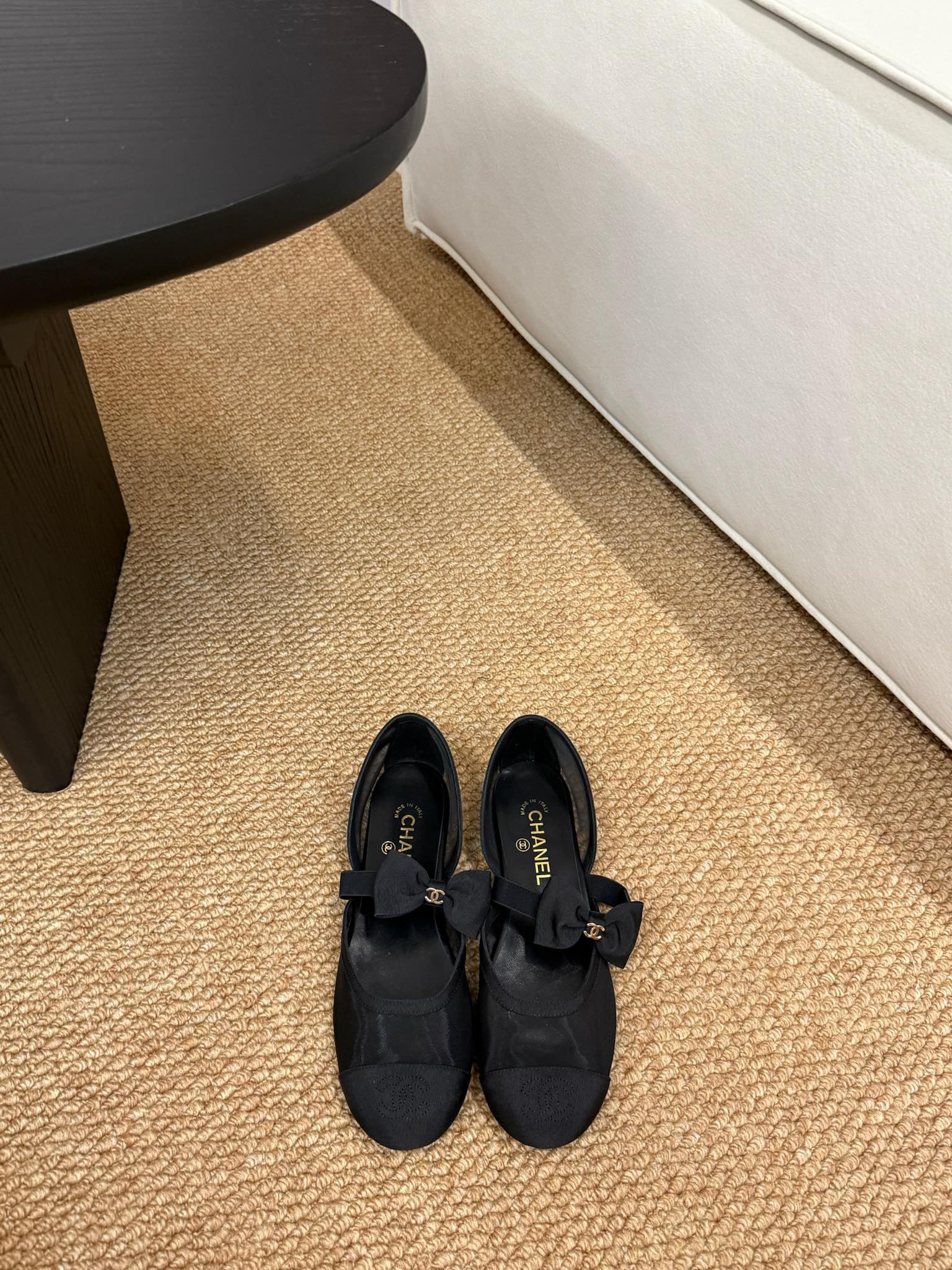26S MARY JANE FLATS IN BLACK MESH RIBBON STRAP CAP TOE mysite