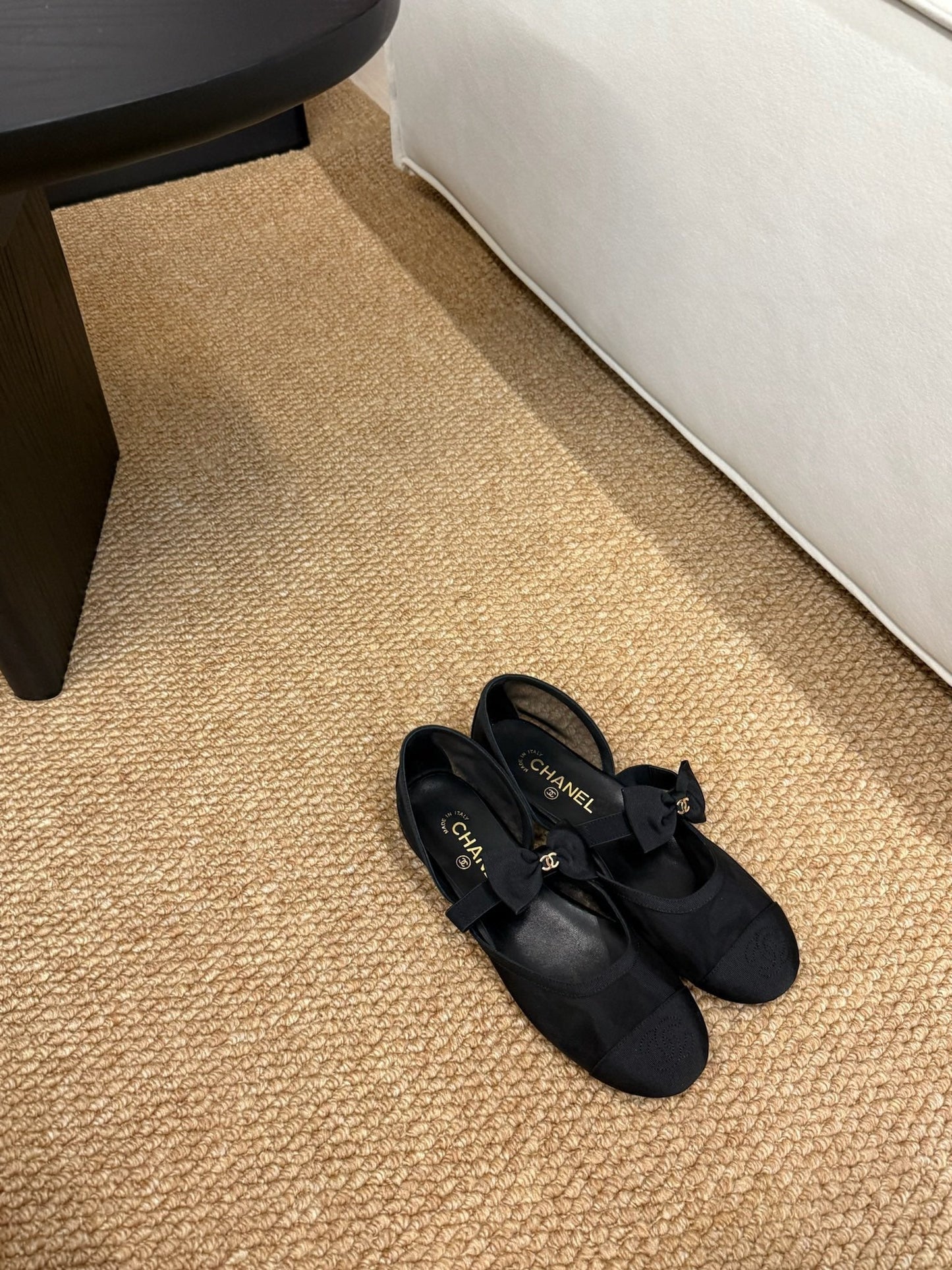 26S MARY JANE FLATS IN BLACK MESH RIBBON STRAP CAP TOE mysite