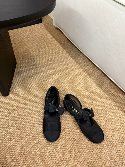 26S MARY JANE FLATS IN BLACK MESH RIBBON STRAP CAP TOE mysite