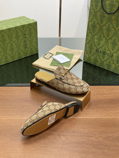 GG PRINCETOWN MULES LIGHT BROWN FABRIC mysite