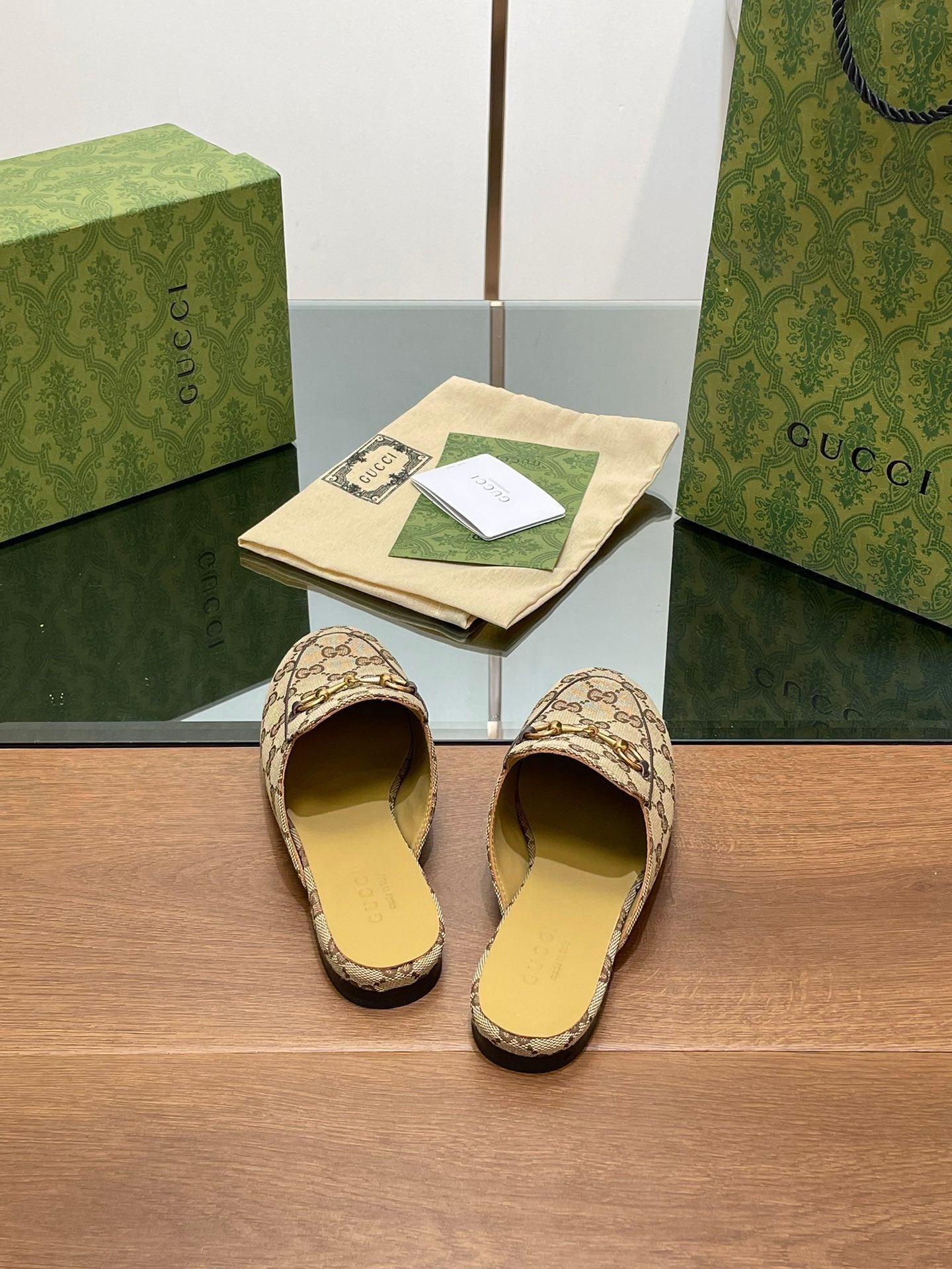 GG PRINCETOWN MULES LIGHT BROWN FABRIC mysite