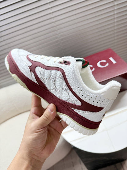 GUCCI 26S MAC80 SNEAKER IN WHITE AND RED LEATHER mysite