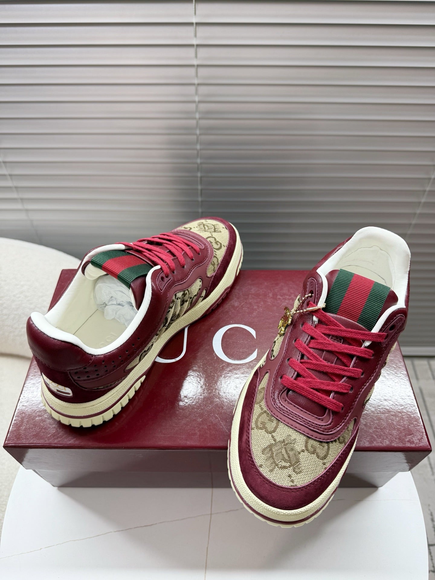 26S MAC80 SNEAKER IN BEIGE CANVAS AND DARK RED LEATHER mysite
