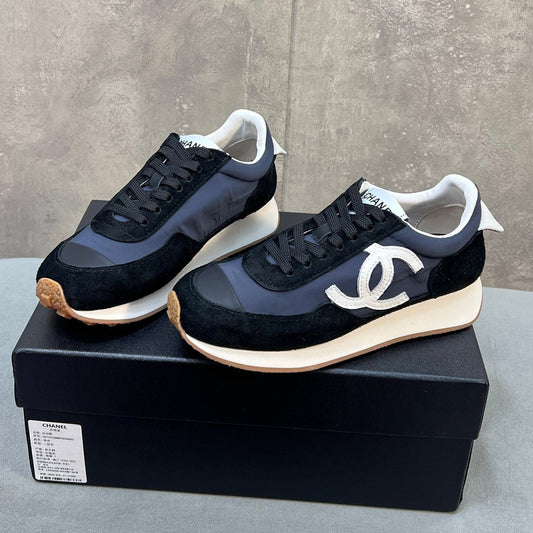 CHANEL 26S RUNNING SNEAKERS IN NAVY BLACK SUEDE AND NYLON CC LOGO mysite