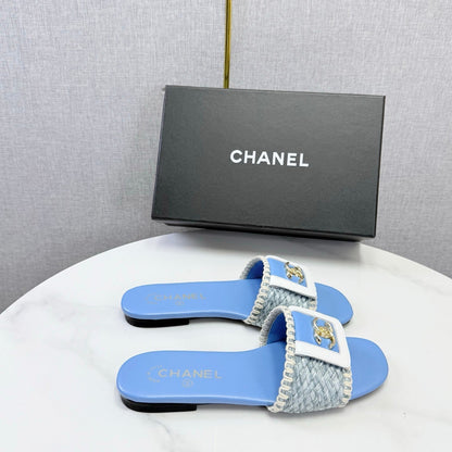 26S WOVEN STRAP SLIDES IN SKY BLUE LAMBSKIN mysite