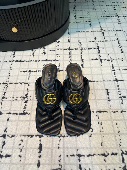 GG THONG SANDALS 55 BLACK CALKSKIN mysite