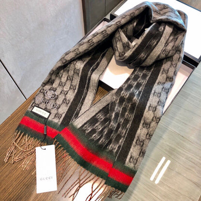 SCARF 180 CM IN MONOGRAM MEDIUM BROWN CASHMERE 405327 mysite