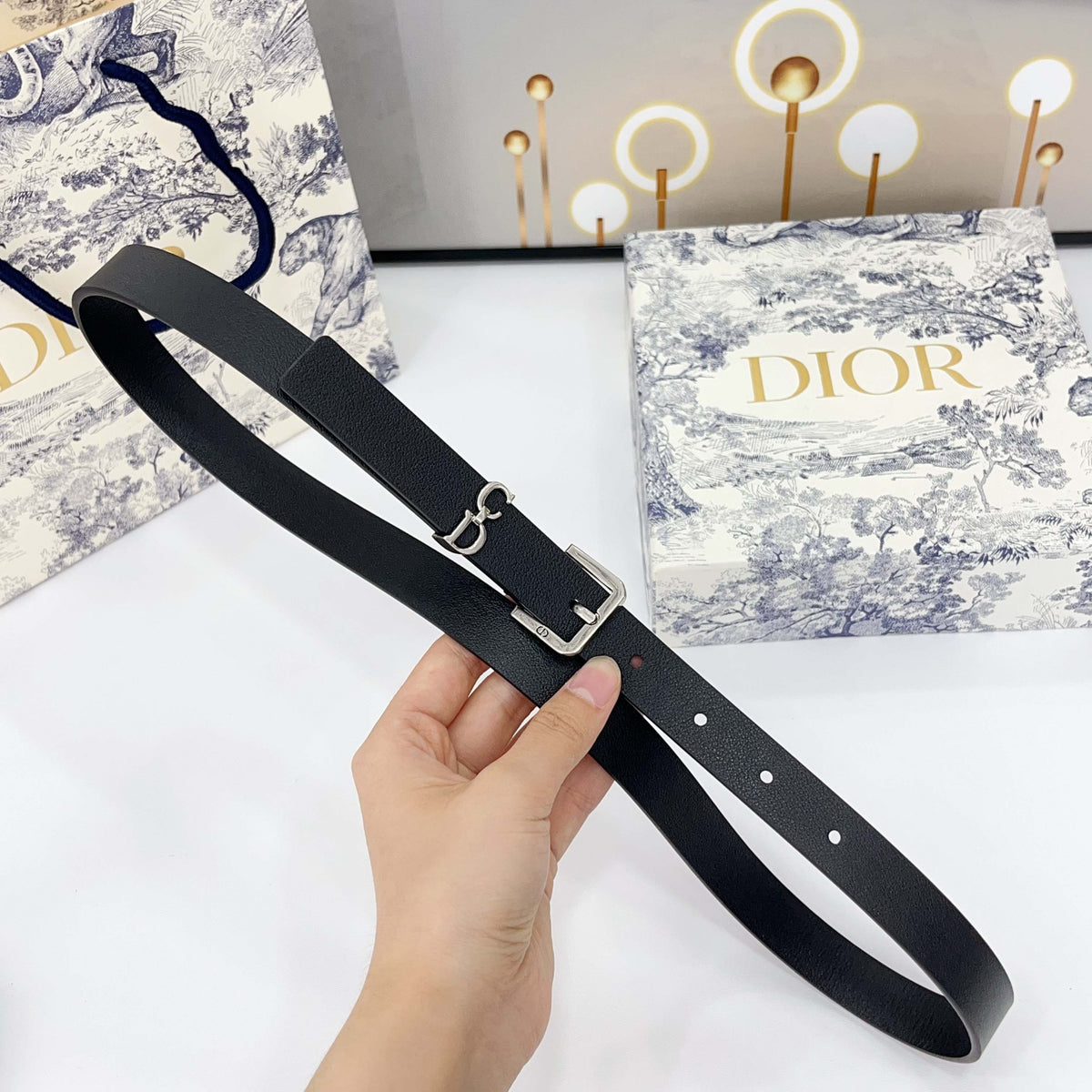 DIOR 25S BELT 20 MM IN BLACK CALFSKIN 570111 mysite