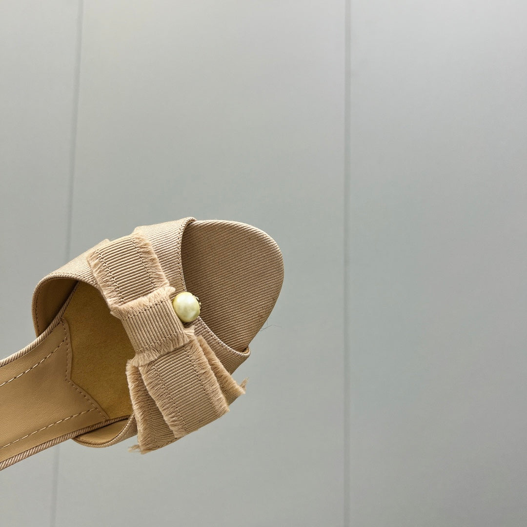 HIGH ADIORABLE MULE IN BISQUE BEIGE FABRIC mysite