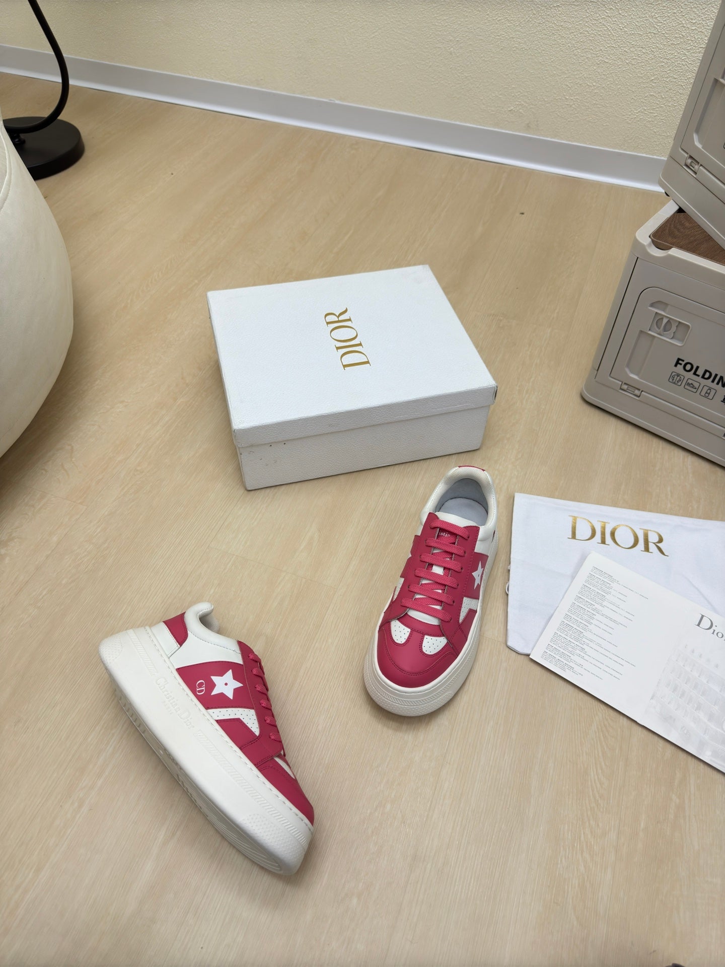 STAR PLATFORM SNEAKER IN WHITE MIX RED PINK CALFSKIN mysite