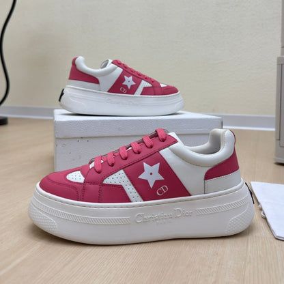 STAR PLATFORM SNEAKER IN WHITE MIX RED PINK CALFSKIN mysite